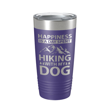Dog Lover Tumbler Happiness Is A Day Spent Hiking With My Dog Travel Mug Insulated Laser Engraved Coffee Cup Happy 20 oz-15
