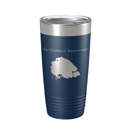 Sutherland Reservoir Tumbler Lake Map Travel Mug Insulated Laser Engraved Coffee Cup Nebraska 20 oz-2
