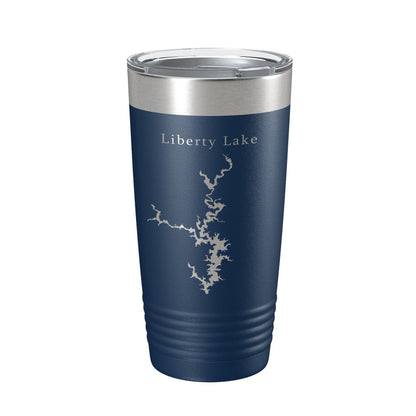Liberty Lake Map Tumbler Travel Mug Insulated Laser Engraved Coffee Cup Maryland 20 oz-2