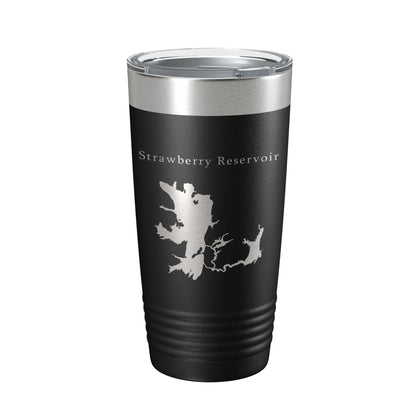 Strawberry Reservoir Tumbler Lake Map Travel Mug Insulated Laser Engraved Coffee Cup Utah 20 oz-5