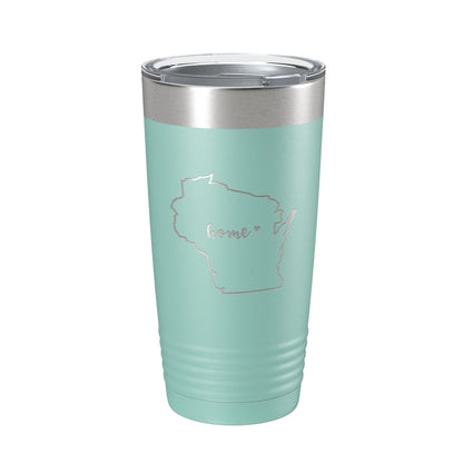 Wisconsin Tumbler Home State Travel Mug Insulated Laser Engraved Map Coffee Cup 20 oz-12