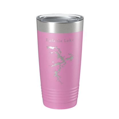 Eufaula Lake Map Tumbler Travel Mug Insulated Laser Engraved Coffee Cup Oklahoma 20 oz-14