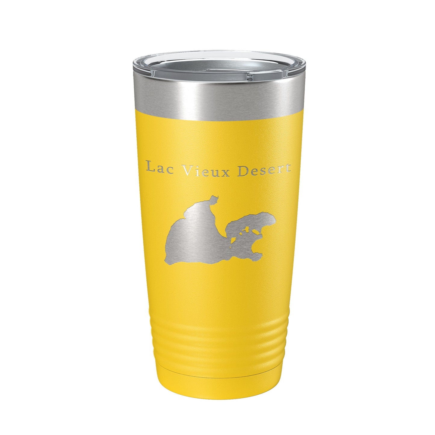 Lac Vieux Desert Tumbler Lake Map Travel Mug Insulated Laser Engraved Coffee Cup Michigan Wisconsin 20 oz-4