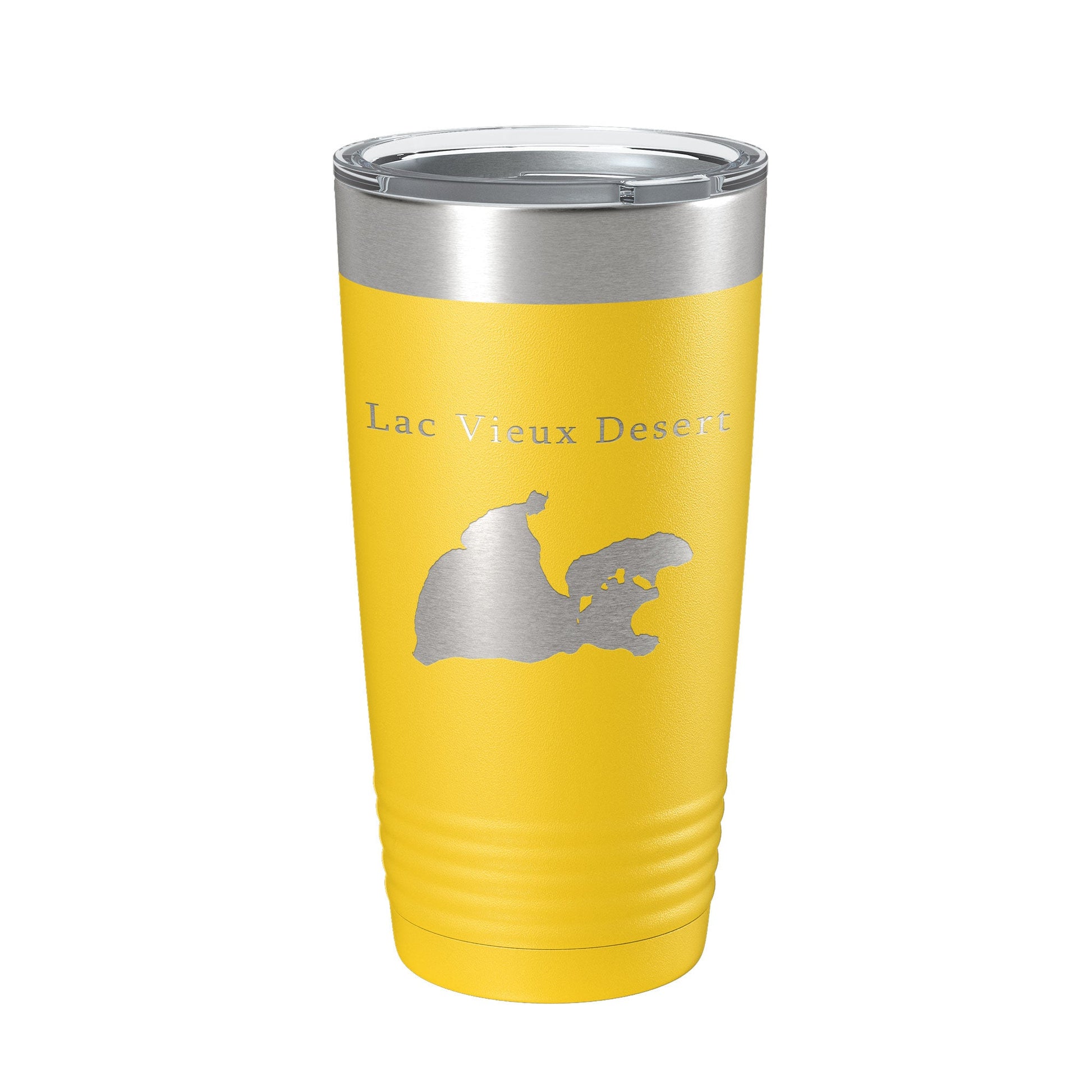 Lac Vieux Desert Tumbler Lake Map Travel Mug Insulated Laser Engraved Coffee Cup Michigan Wisconsin 20 oz-4