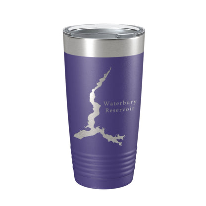 Waterbury Reservoir Tumbler Lake Map Travel Mug Insulated Laser Engraved Coffee Cup Vermont 20 oz-15