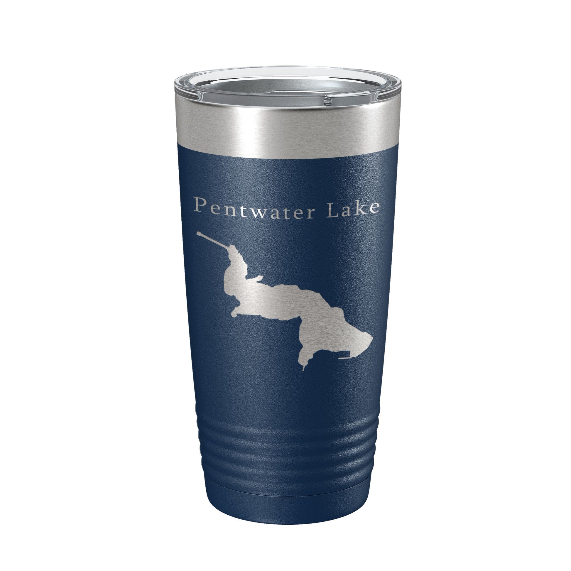 Pentwater Lake Map Tumbler Travel Mug Insulated Laser Engraved Coffee Cup Michigan 20 oz-2