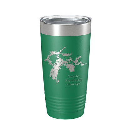 Turtle Flambeau Flowage Tumbler Lake Map Travel Mug Insulated Laser Engraved Coffee Cup Wisconsin 20 oz-9