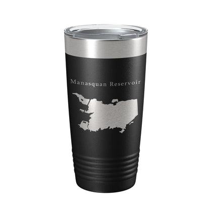 Manasquan Reservoir Tumbler Lake Map Travel Mug Insulated Laser Engraved Coffee Cup New Jersey 20 oz-5