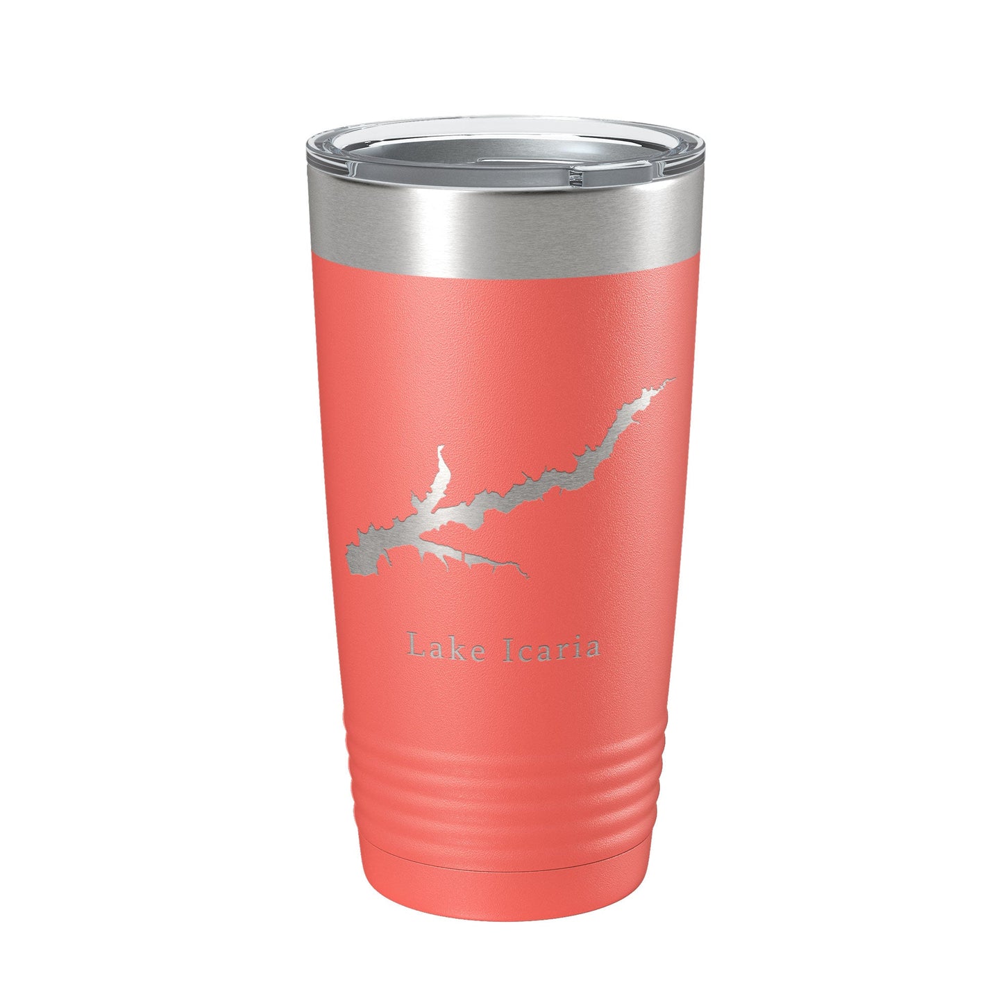 Lake Icaria Map Tumbler Travel Mug Insulated Laser Engraved Coffee Cup Iowa 20 oz-20