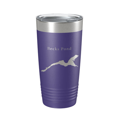 Becks Pond Tumbler Lake Map Travel Mug Insulated Laser Engraved Coffee Cup Delaware 20 oz-15
