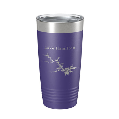 Lake Hamilton Map Tumbler Travel Mug Insulated Laser Engraved Coffee Cup Arkansas 20 oz-15
