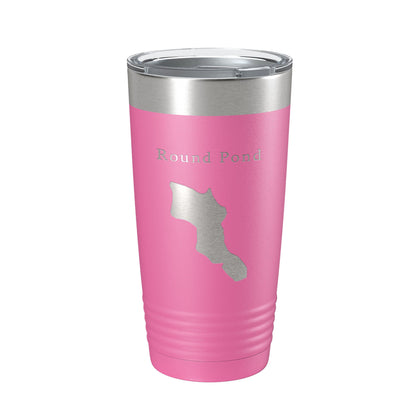 Round Pond Tumbler Lake Map Travel Mug Insulated Laser Engraved Coffee Cup Acadia Maine 20 oz-11