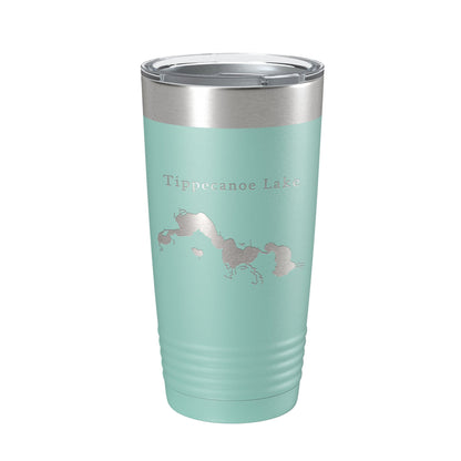 Tippecanoe Lake Map Tumbler Travel Mug Insulated Laser Engraved Coffee Cup Indiana 20 oz-12