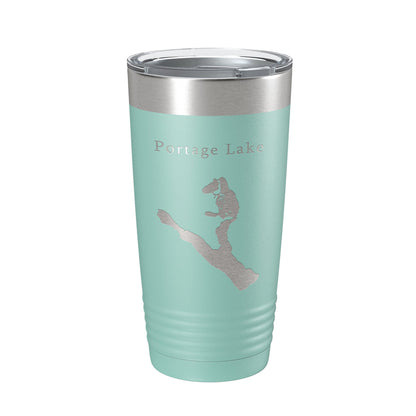Portage Lake Map Tumbler Travel Mug Insulated Laser Engraved Coffee Cup Maine 20 oz-12