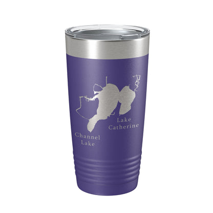 Channel Lake Catherine Lake Map Tumbler Travel Mug Insulated Laser Engraved Coffee Cup Illinois 20 oz-15