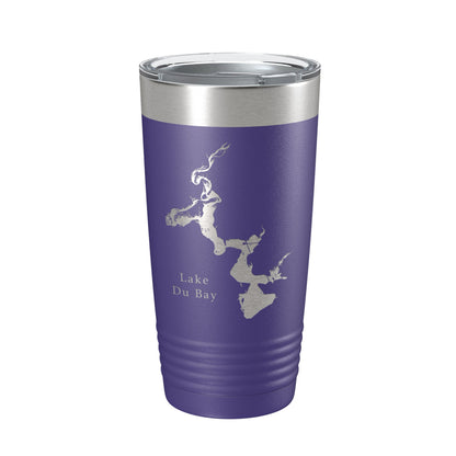Lake Du Bay Map Tumbler Travel Mug Insulated Laser Engraved Coffee Cup Wisconsin 20 oz-15