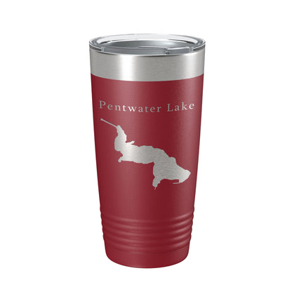 Pentwater Lake Map Tumbler Travel Mug Insulated Laser Engraved Coffee Cup Michigan 20 oz-18