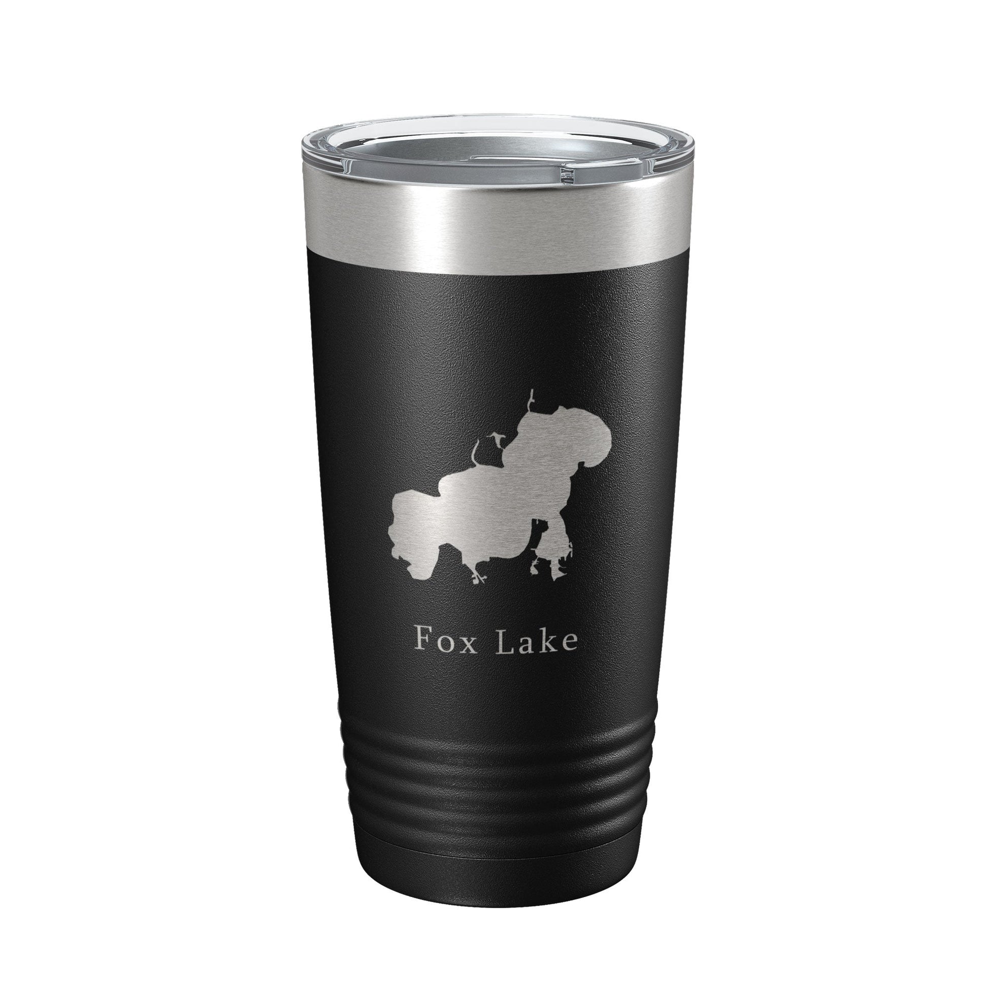 Fox Lake Map Tumbler Travel Mug Insulated Laser Engraved Coffee Cup Illinois 20 oz-0