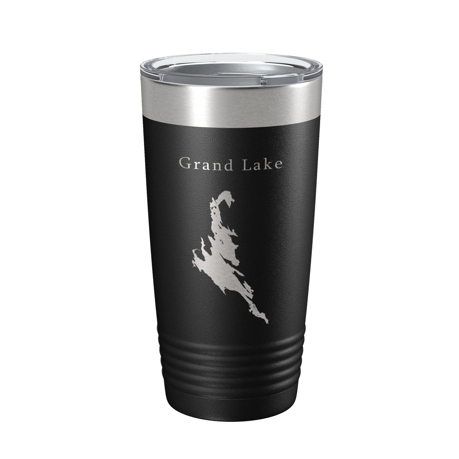 Grand Lake Map Tumbler Travel Mug Insulated Laser Engraved Coffee Cup Maine 20 oz-0