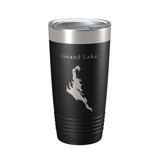 Grand Lake Map Tumbler Travel Mug Insulated Laser Engraved Coffee Cup Maine 20 oz-0
