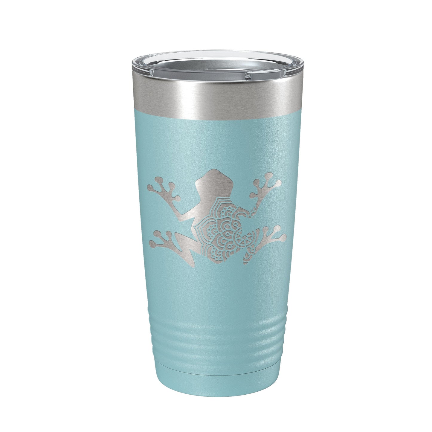 Frog Mandala Tumbler Travel Mug Insulated Laser Engraved Coffee Cup Frog Zentangle Pattern Design Gift 20 oz-13