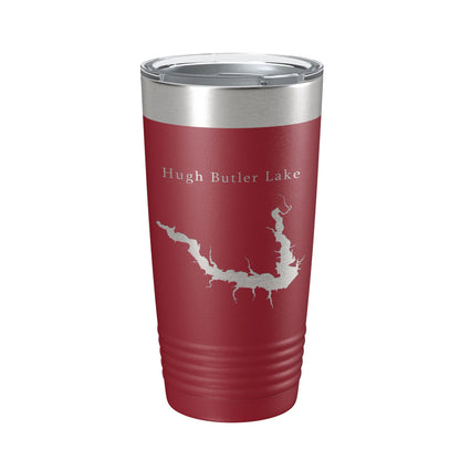 Hugh Butler Lake Map Tumbler Travel Mug Insulated Laser Engraved Coffee Cup Red Willow Reservoir Nebraska 20 oz-18