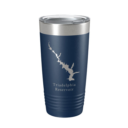 Triadelphia Reservoir Tumbler Lake Map Travel Mug Insulated Laser Engraved Coffee Cup Maryland 20 oz-8