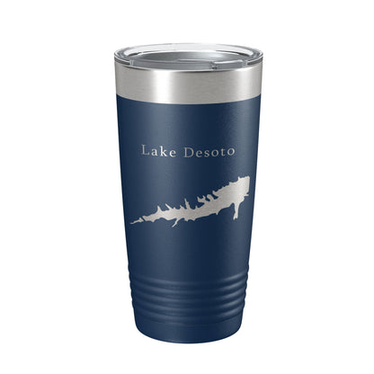 Lake Desoto Map Tumbler Travel Mug Insulated Laser Engraved Coffee Cup Hot Springs Village Arkansas 20 oz-2