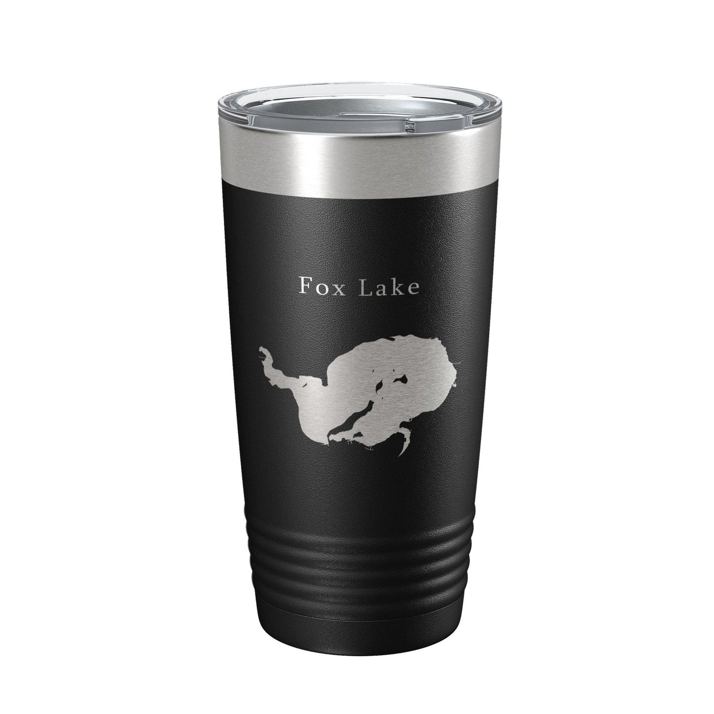 Fox Lake Map Tumbler Travel Mug Insulated Laser Engraved Coffee Cup Wisconsin 20 oz-0