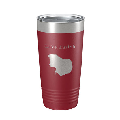 Lake Zurich Map Tumbler Travel Mug Insulated Laser Engraved Coffee Cup Illinois 20 oz-18