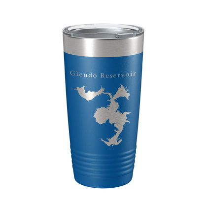 Glendo Reservoir Tumbler Lake Map Travel Mug Insulated Laser Engraved Coffee Cup Wyoming 20 oz-6