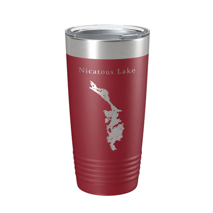 Nicatous Lake Map Tumbler Travel Mug Insulated Laser Engraved Coffee Cup Maine 20 oz-18