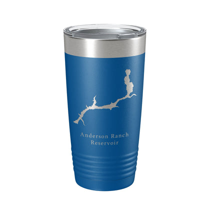 Anderson Ranch Reservoir Tumbler Lake Map Travel Mug Insulated Laser Engraved Coffee Cup South Fork Boise River Idaho 20 oz-6