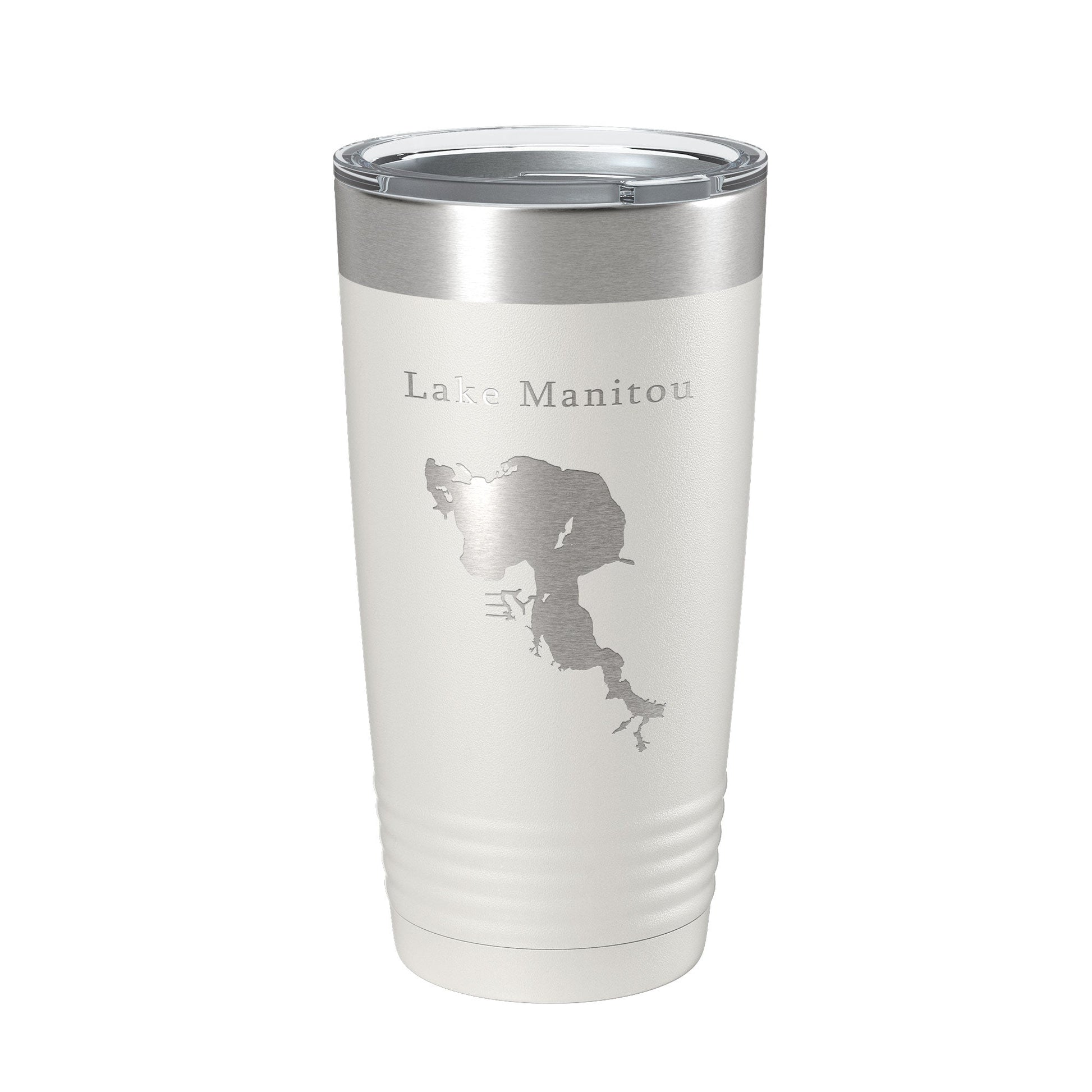 Lake Manitou Map Tumbler Travel Mug Insulated Laser Engraved Coffee Cup Indiana 20 oz-1