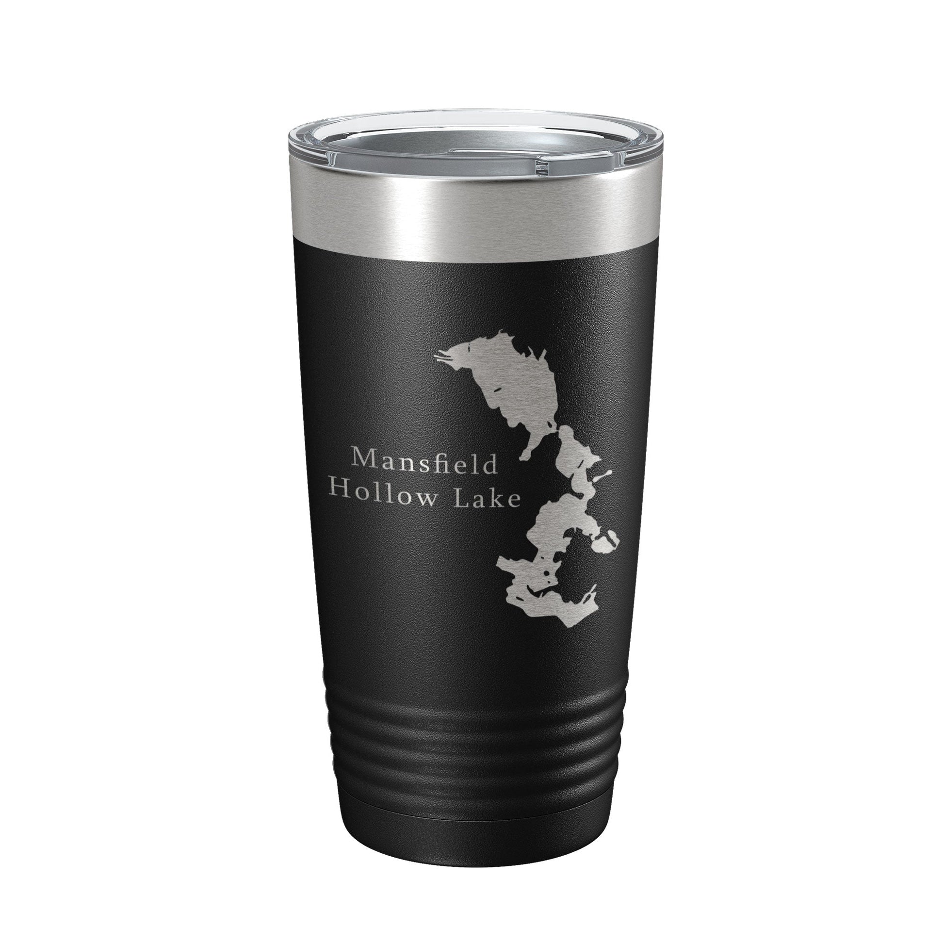 Mansfield Hollow Lake Map Tumbler Travel Mug Insulated Laser Engraved Coffee Cup Connecticut 20 oz-0