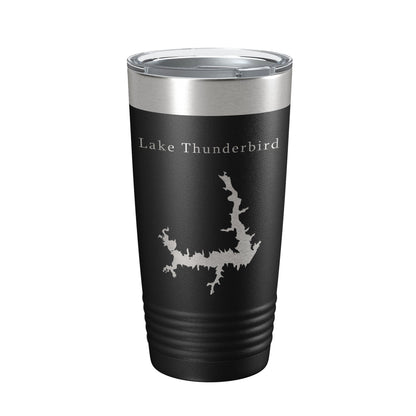 Lake Thunderbird Map Tumbler Travel Mug Insulated Laser Engraved Coffee Cup Oklahoma 20 oz-0
