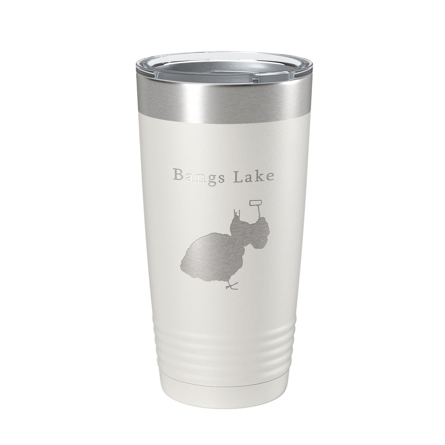 Bangs Lake Map Tumbler Travel Mug Insulated Laser Engraved Coffee Cup Illinois 20 oz-7