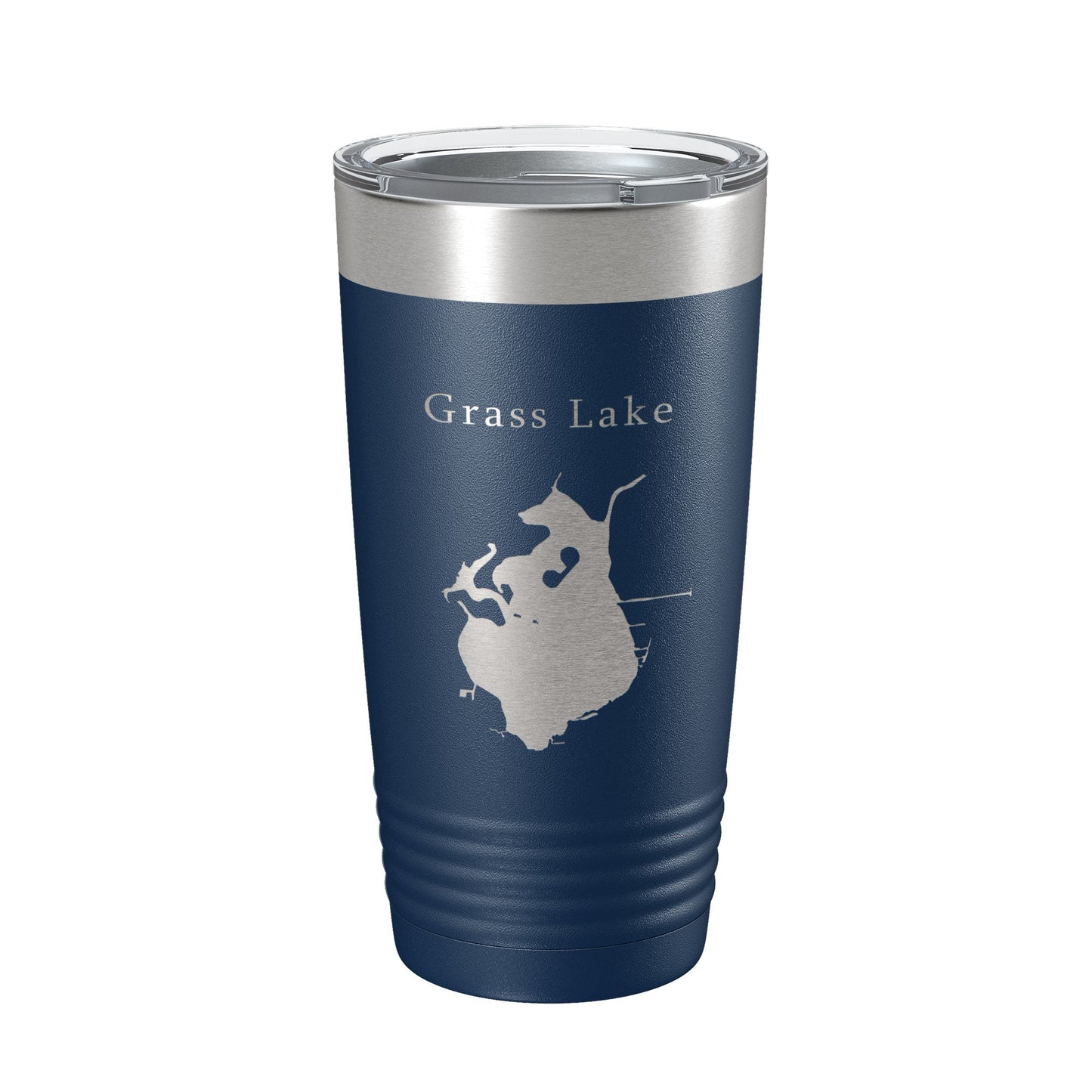 Grass Lake Map Tumbler Travel Mug Insulated Laser Engraved Coffee Cup Illinois 20 oz-2