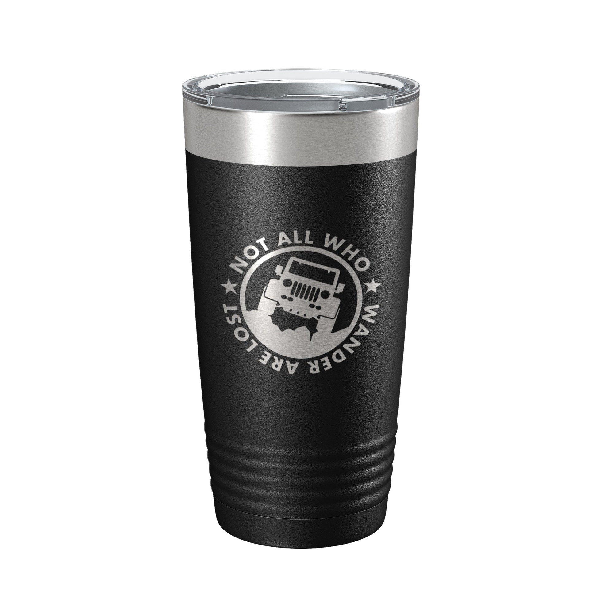 Offroading Tumbler Not All Who Wander Are Lost Travel Mug Mudding Gift Insulated Laser Engraved Coffee Cup 20 oz-0