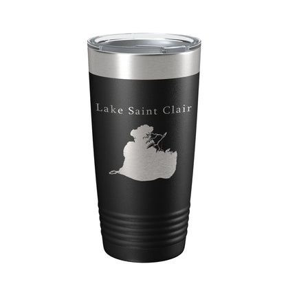 Lake Saint Clair Map Tumbler Travel Mug Insulated Laser Engraved Coffee Cup Michigan Ontario 20 oz-0
