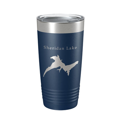 Sheridan Lake Map Tumbler Travel Mug Insulated Laser Engraved Coffee Cup South Dakota 20 oz-8