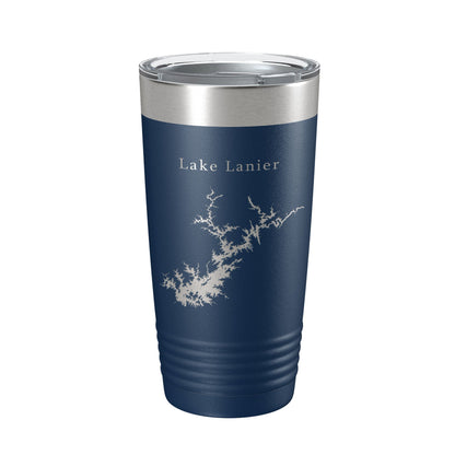 Lake Lanier Map Tumbler Travel Mug Insulated Laser Engraved Coffee Cup Sidney Georgia 20 oz-2