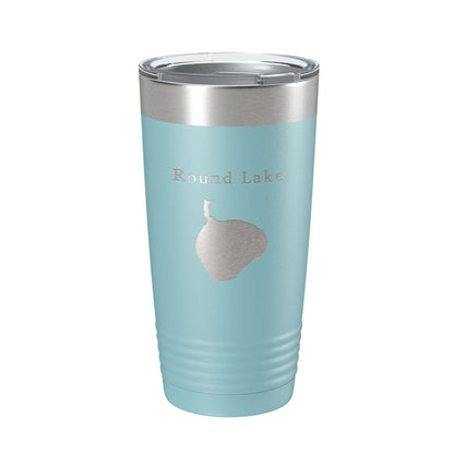 Round Lake Map Tumbler Travel Mug Insulated Laser Engraved Coffee Cup Michigan 20 oz-13