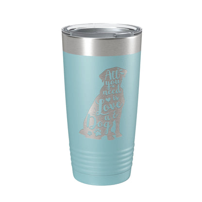Love and a Dog Tumbler Dog Lover Travel Mug All You Need is Love Insulated Laser Engraved Coffee Cup Pet Owner Gift 20 oz-13