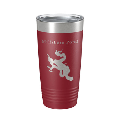 Millsboro Pond Tumbler Lake Map Travel Mug Insulated Laser Engraved Coffee Cup Delaware 20 oz-18