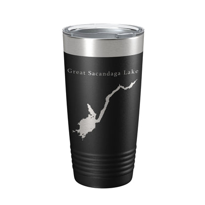 Great Sacandaga Lake Map Tumbler Travel Mug Insulated Laser Engraved Coffee Cup New York 20 oz-5