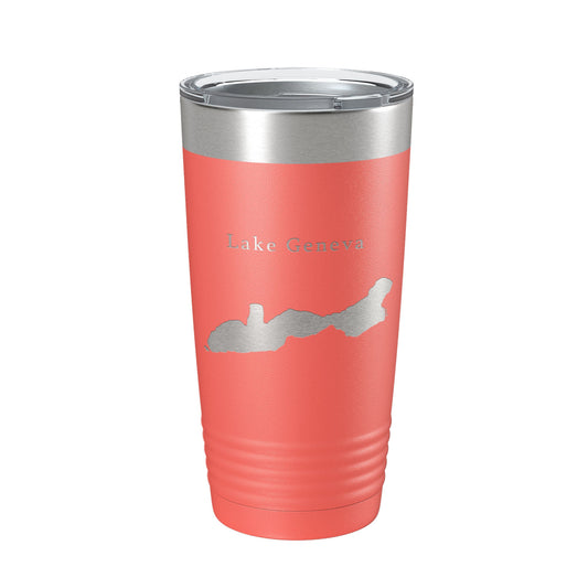 Lake Geneva Map Tumbler Travel Mug Insulated Laser Engraved Coffee Cup Wisconsin 20 oz-20