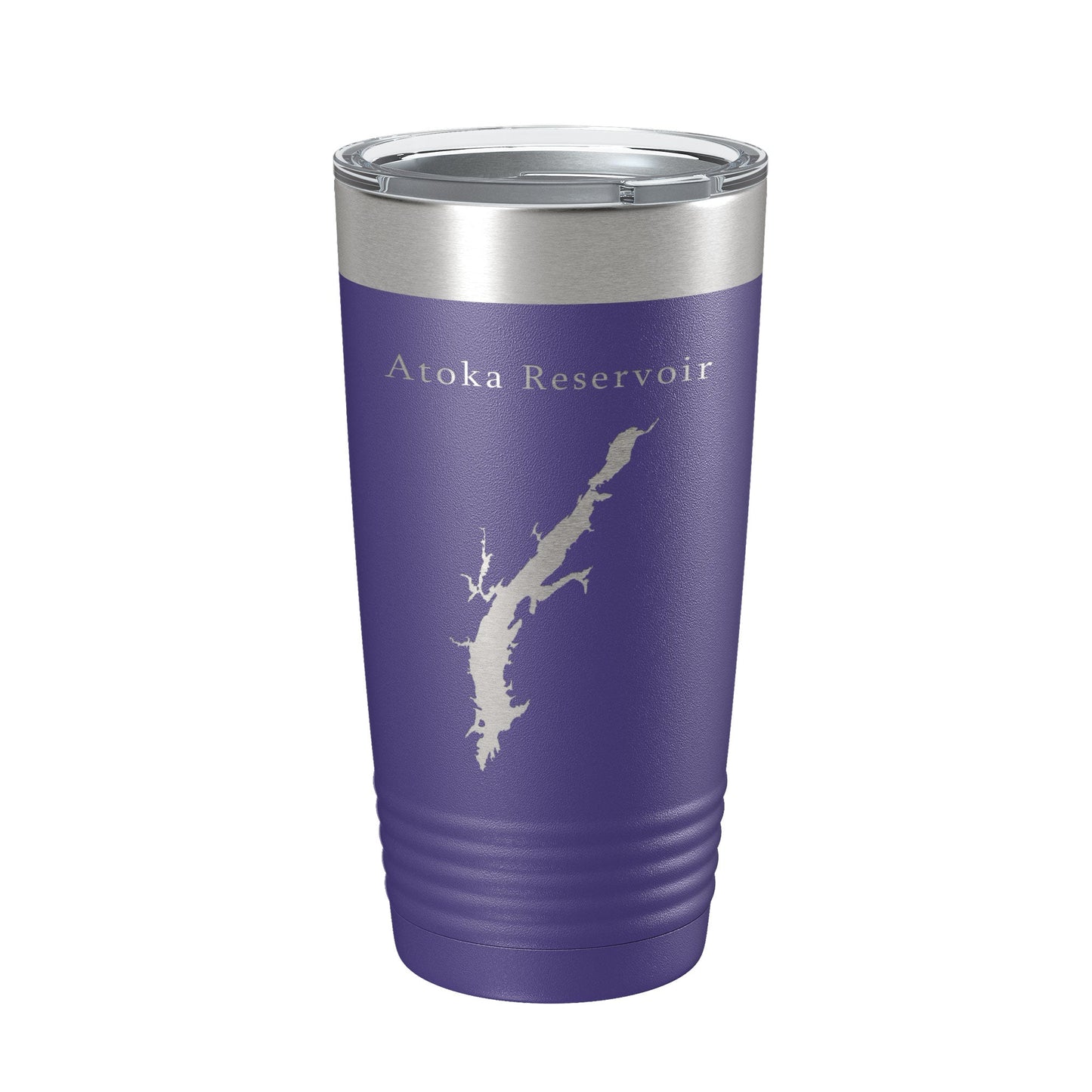Atoka Reservoir Tumbler Lake Map Travel Mug Insulated Laser Engraved Coffee Cup Oklahoma 20 oz-15