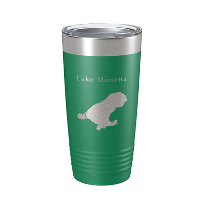 Lake Monona Map Tumbler Travel Mug Insulated Laser Engraved Coffee Cup Wisconsin 20 oz-9
