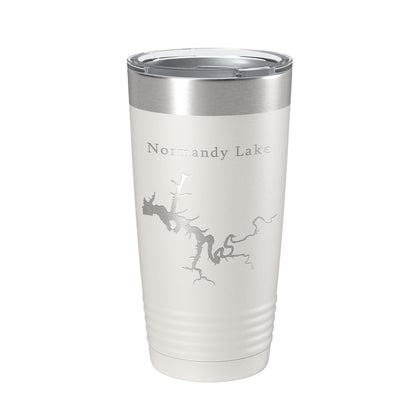 Normandy Lake Map Tumbler Travel Mug Insulated Laser Engraved Coffee Cup Tennessee 20 oz-1